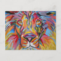 León de la jungla abstracto y colorido