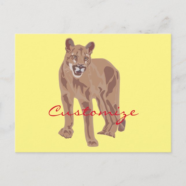 Postal León de la montaña Cougar Puma Thunder_Cove (Anverso)