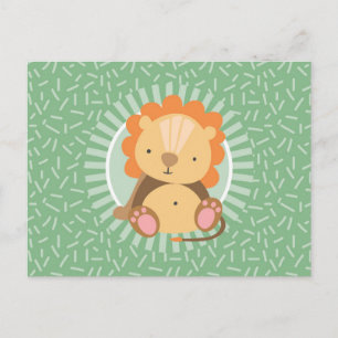 Postal León de la selva lindo - Animales divertidos del z