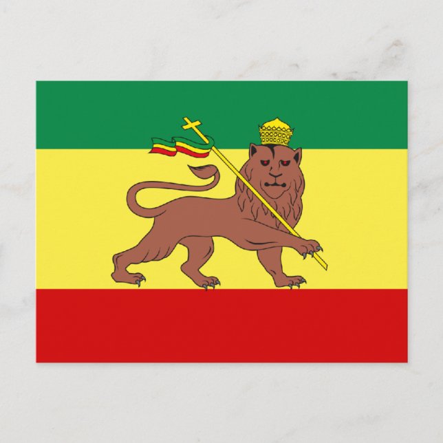 Postal León de rasta reggae de Judá (Anverso)