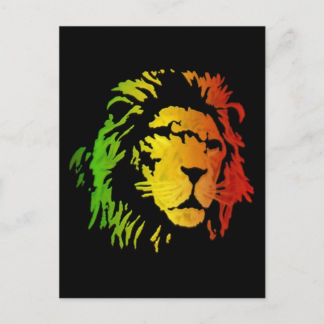 Postal León de reggae rasta león de Sión (Anverso)