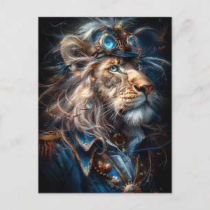 Postal León de Steampunk