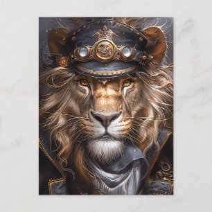 Postal León de Steampunk