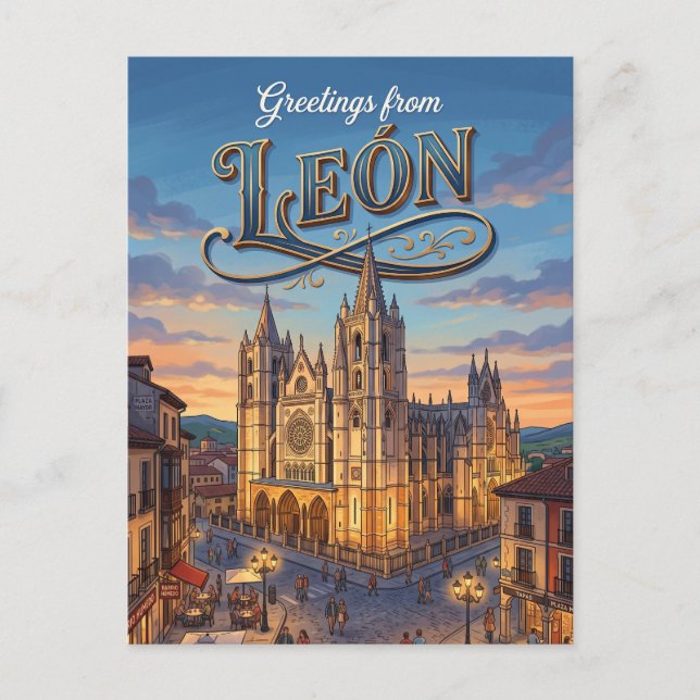 Postal León, España España (Anverso)