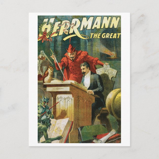 Postal Leon Herrmann el gran ~ Vintage Magic Act (Anverso)