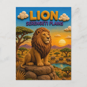 Postal León Llanuras del Serengeti Modern KlayKoo