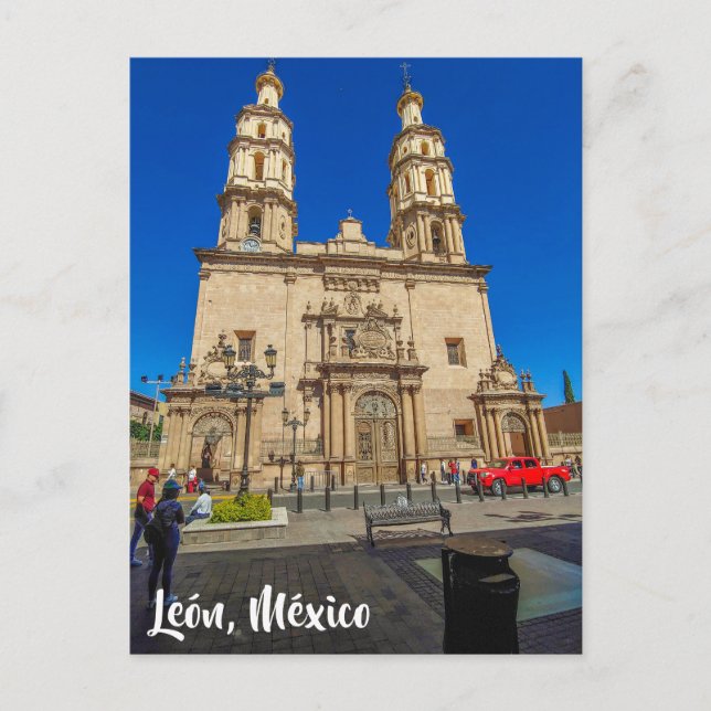Postal León, México, Catedral (Anverso)
