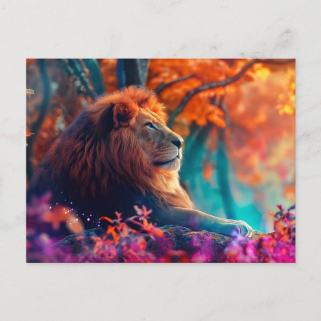 Postal León Regio en Diseño de Bosque Encantado (Anverso)