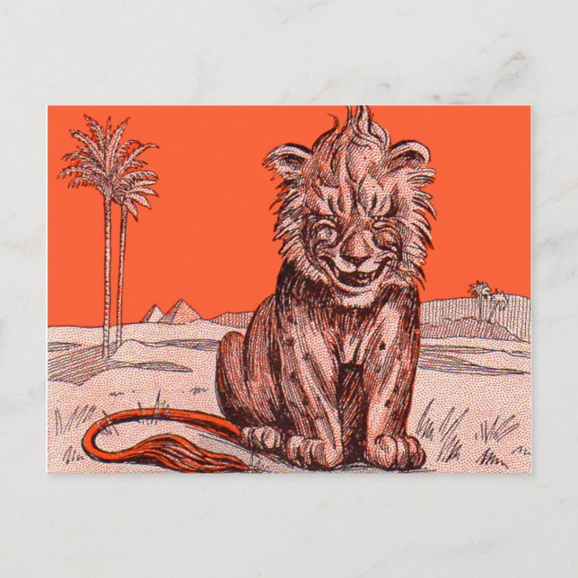 Postal león sonriente (Anverso)