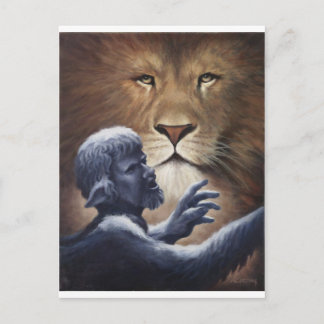 Postal León y estatua