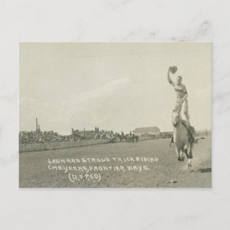 Postal Leonard Stroud truco a caballo.