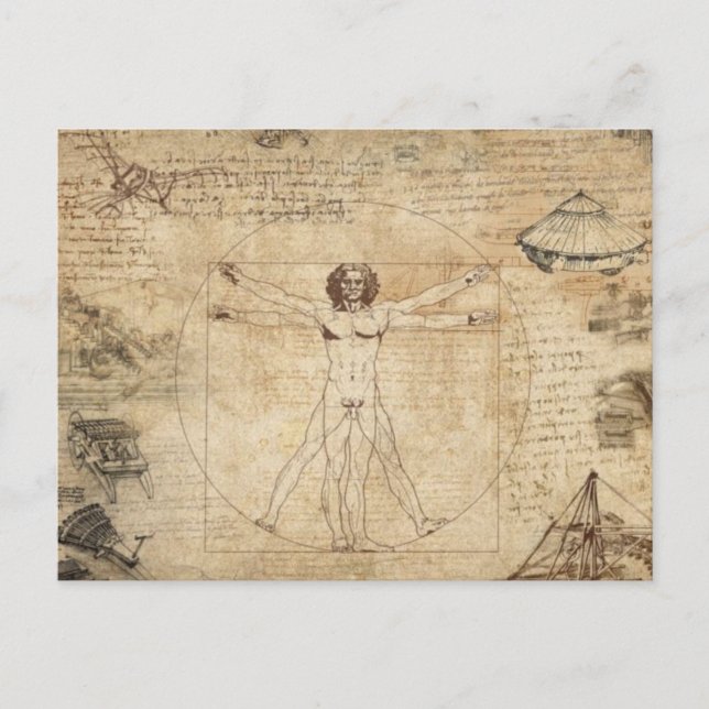 Postal Leonardo Da Vinci El Hombre Vitruviano (Anverso)