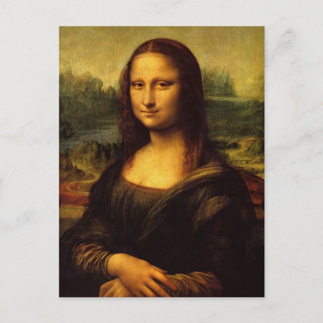 Postal Leonardo da Vinci, Gioconda (Anverso)