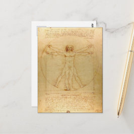 Postal Leonardo Da Vinci, Hombre de Vitruvio, Proporción 
