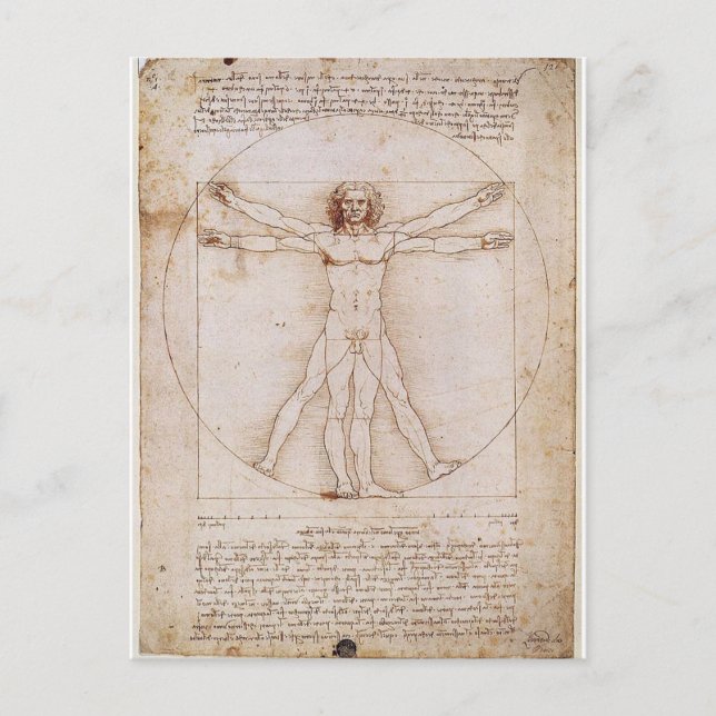 POSTAL LEONARDO DA VINCI ... HOMBRE VITRUVIANO... C. 1490 (Anverso)