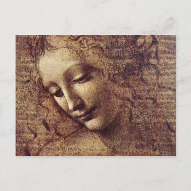 Postal Leonardo Da Vinci - Jefe De Una Joven Mujer (Anverso)