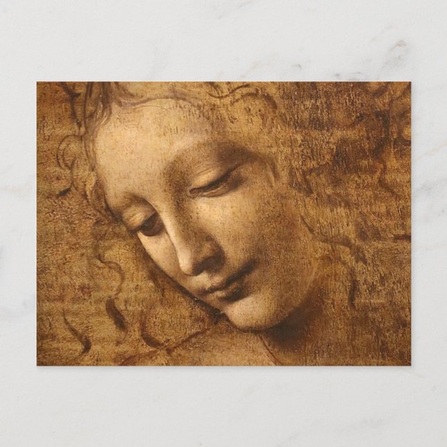 Postal Leonardo Da Vinci Jefe De Una Mujer (Anverso)
