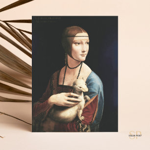 Postal Leonardo da Vinci Lady con un arte de pintura de E