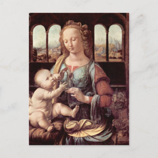 Postal Leonardo da Vinci - Madonna con el clavel