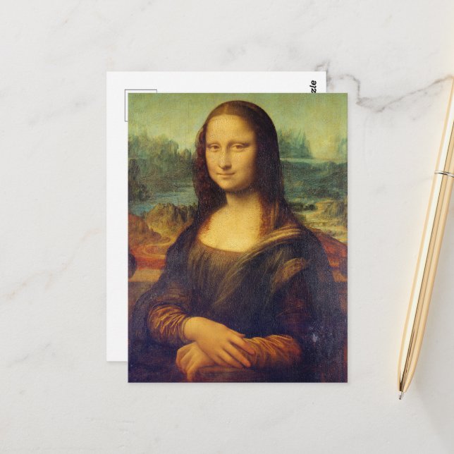 Postal Leonardo da Vinci - Mona Lisa (Anverso/Reverso In Situ)