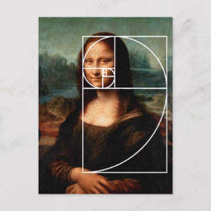 Postal Leonardo da Vinci Mona Lisa Fibonacci Sequence