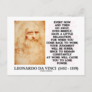 Postal Leonardo da Vinci Poder de juicio por el trabajo d