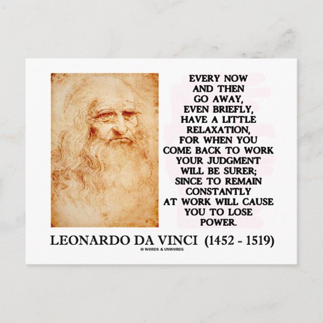 Postal Leonardo da Vinci Poder de juicio por el trabajo d (Anverso)