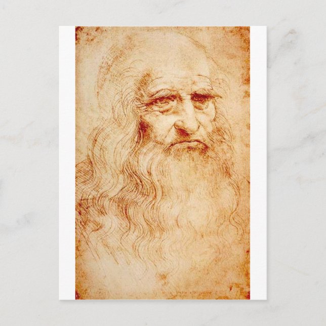 Postal Leonardo da Vinci, uno mismo-retrato pretendido (Anverso)