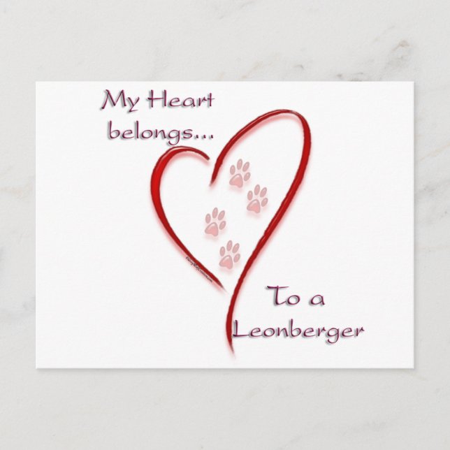 Postal Leonberger Heart Belongs (Anverso)