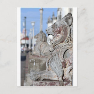 Postal Leones de piedra esculpidos de León, Nicaragua