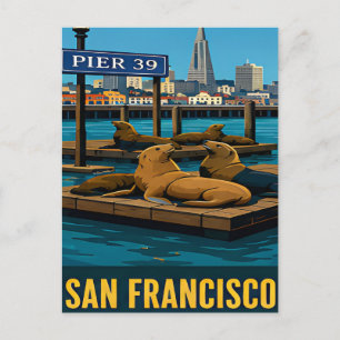 Postal Leones Marinos del Muelle 39 de San Francisco Cost