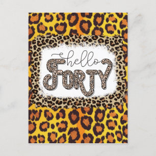 Postal Leopard Animal Print 40th Birthday Card Stylish