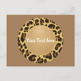 Postal Leopard Animal Print Pattern Círculo Moda Belleza