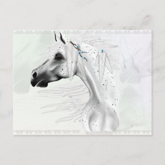 Postal Leopard Appy y plumas blancas