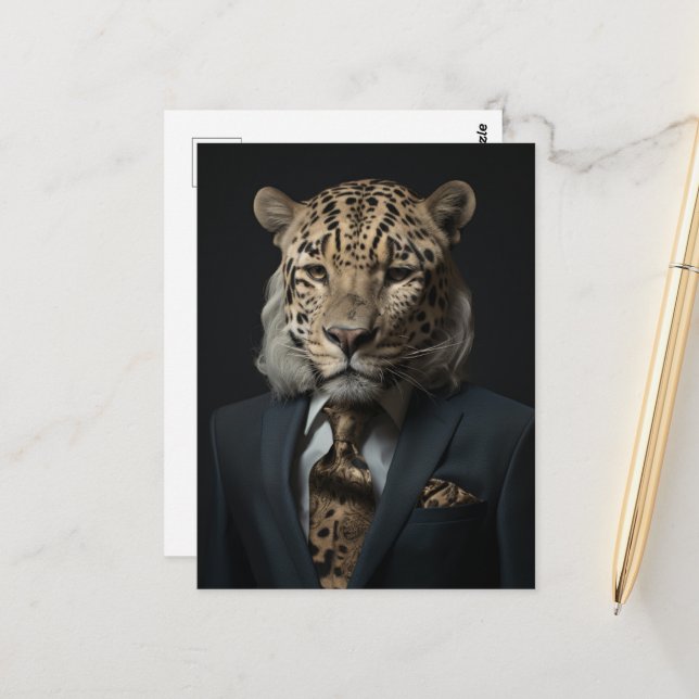 Postal Leopard en un arte de fantasía de Business Suite (Anverso/Reverso In Situ)