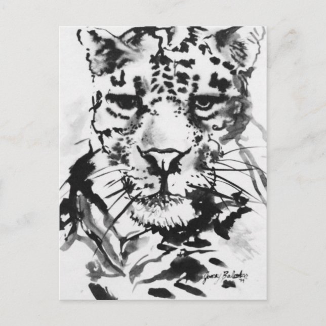 Postal Leopard Ink Wash (Anverso)