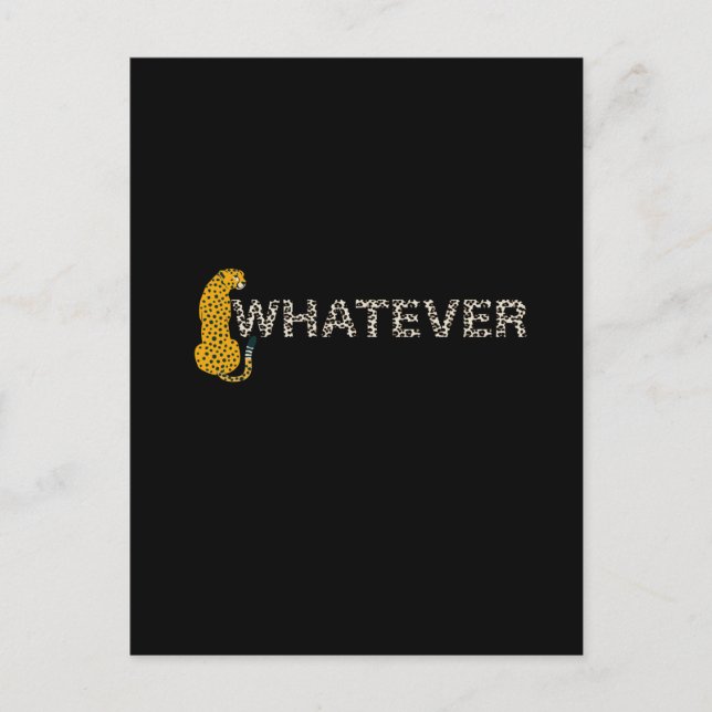 Postal Leopard, lo que sea, Leopard Print, Funny Hipster  (Anverso)