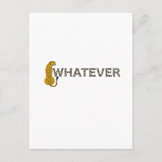Postal Leopard, lo que sea, Leopard Print, Funny Hipster (Anverso)