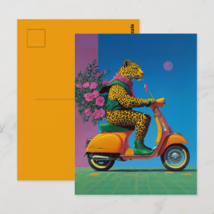 Postal Leopard on Wheels: Un paseo elegante,