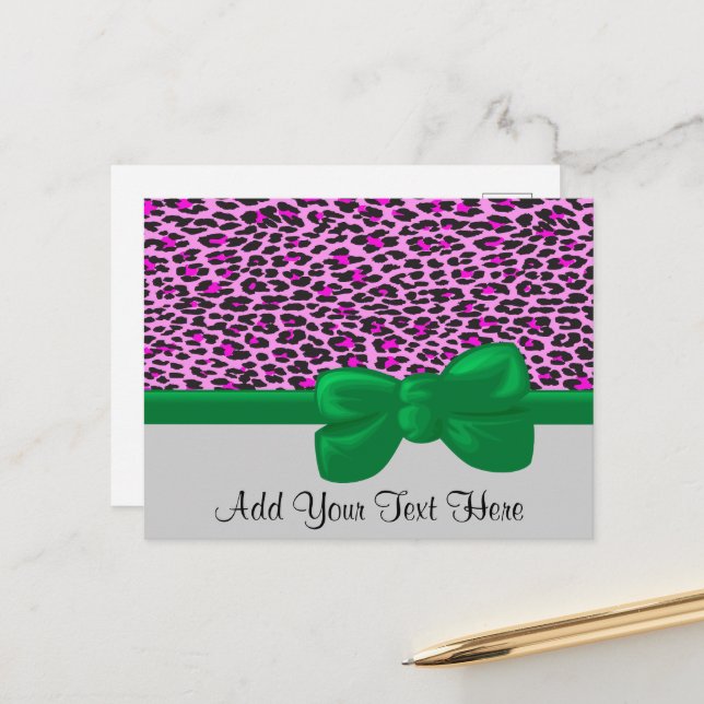 Postal Leopard Print, Leopard Spots, Pink Leopard (Anverso/Reverso In Situ)