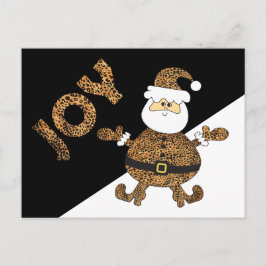 Postal Leopard Print Santa Joy