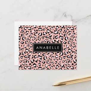 Postal Leopard Print, Spots, Pink Leopard, Tu Nombre
