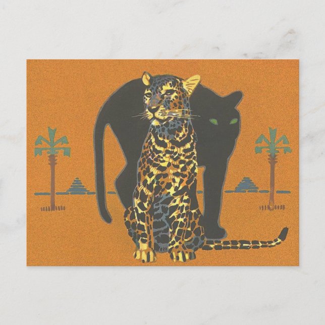Postal Leopard y Panther (Anverso)