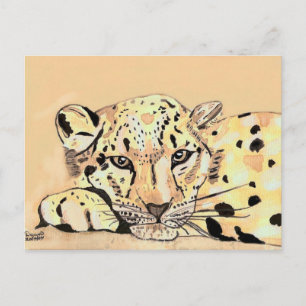Postal leopardo de las nieves