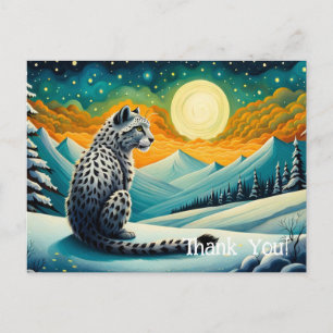 Postal Leopardo de las nieves de la montaña