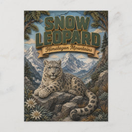 Postal Leopardo de las Nieves Montañas del Himalaya POPCU