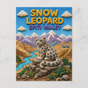 Postal Leopardo de las Nieves Spiti Valley Modern KlayKoo