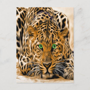 Postal Leopardo de ojos verde