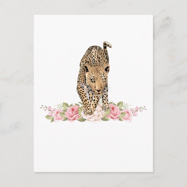 Postal Leopardo, Rosa leopardo, flor leopardo (Anverso)