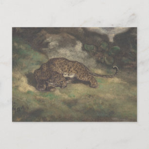 Postal Leopardo y serpiente